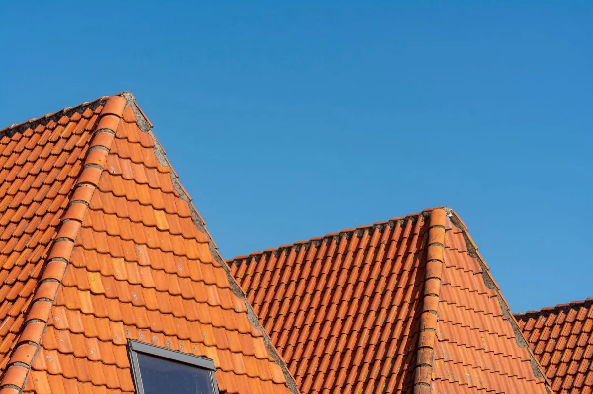 Clay barrel tile rooflines on homes in Meridian, ID